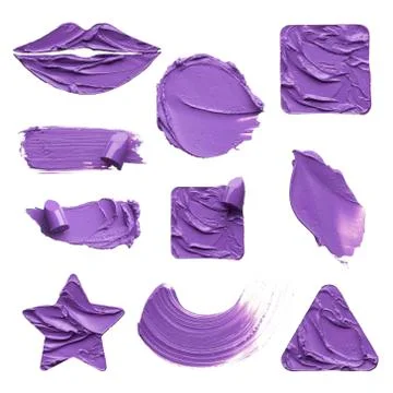 Set of smears on white background Stock Photos