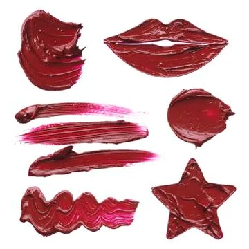 Set of smears on white background Stock Photos