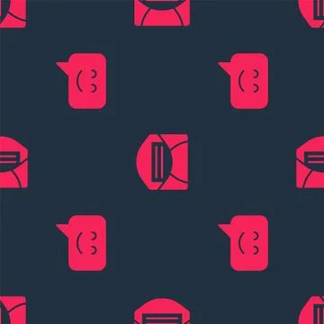 Set Smile face and Mail and e-mail on seamless pattern. Vector Stock Illustration