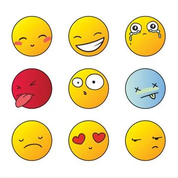 Set of smiles Illustrazione stock