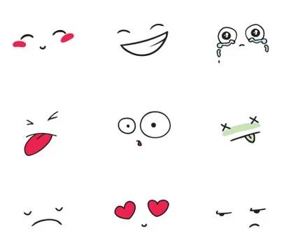 Set of smiles Stock Illustration