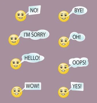 Set of smiles Stock Illustration