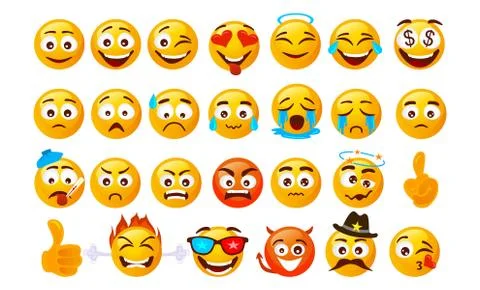 Set of smiley emoticons Stock Illustration