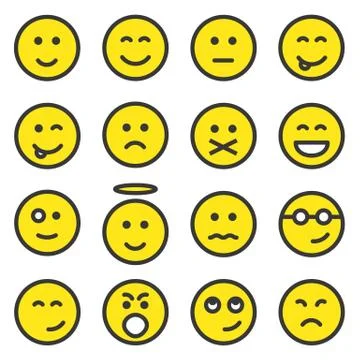 Set of smiley faces Stock Illustration