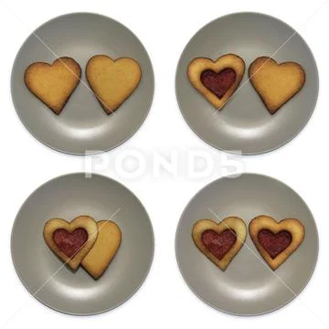 Set of smiley in the form of plates with cookies PSD Template
