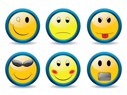 Set of smileys  Illustrazione stock