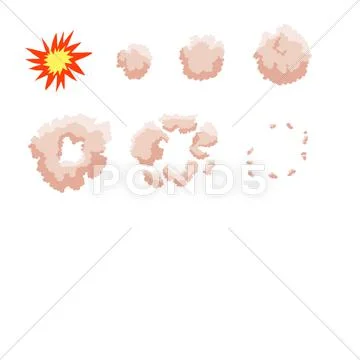 Set of smoke clouds and bang Modello PSD