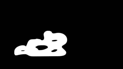 Set of Smoke elements turning different shapes Cartoon Animation Stock-Footage 124828444