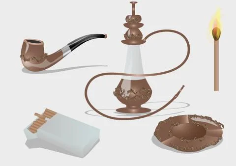 Set of smoking accessories Stock Illustration