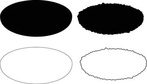 Set of smooth and rough circular shapes vector Stock Illustration