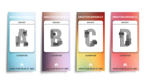 Set of smooth color gradient stories background Stock Illustration