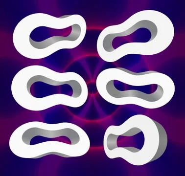 Set of smooth perspective frames 스톡 일러스트