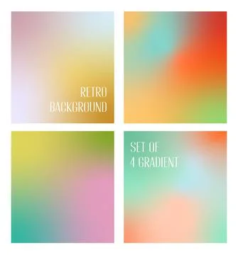 Set of smooth retro colorful gradient background. Vector illustration Ilustración de archivo