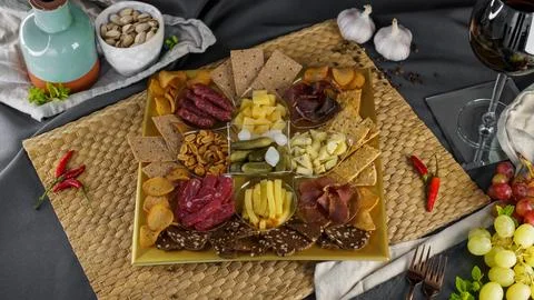 A set of snacks for beer Stock Photos