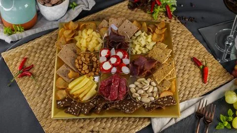 A set of snacks for brandy Stock Photos