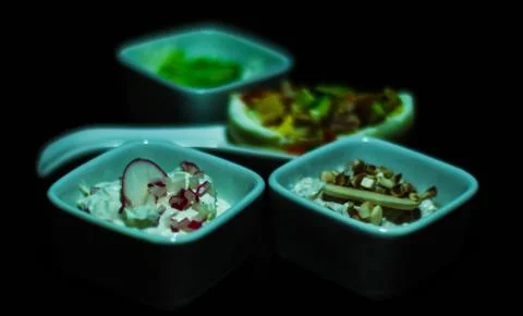 Set of snacks with white cheese and cucumber, radish, mushroom, healthy Stock Photos