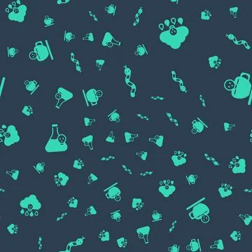 Set Snake, Acid rain, Beaker with toxic liquid and Coffee cup skull on seam.. Illustrazione stock