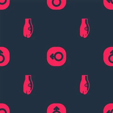Set Snake and Mars on seamless pattern. Vector 库存插图