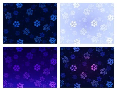 Set of snow backgrounds Illustrazione stock