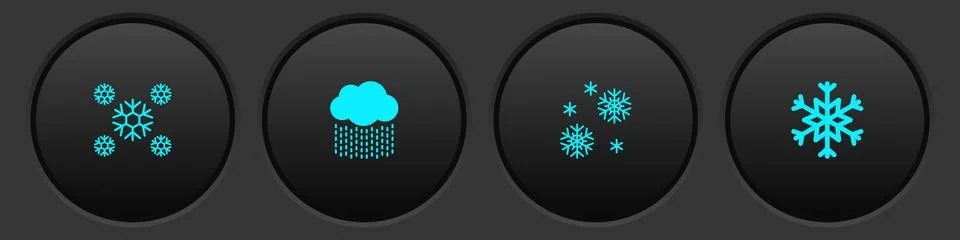 Set Snow, Cloud with rain, and Snowflake icon. Vector Illustrazione stock