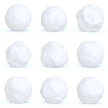 Set of snowballs with shadows isolated Stock Illustration