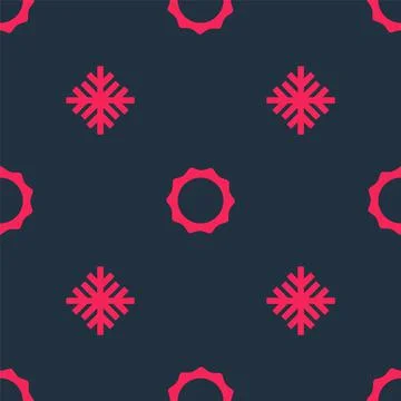 Set Snowflake and Sun on seamless pattern. Vector Stock Illustration