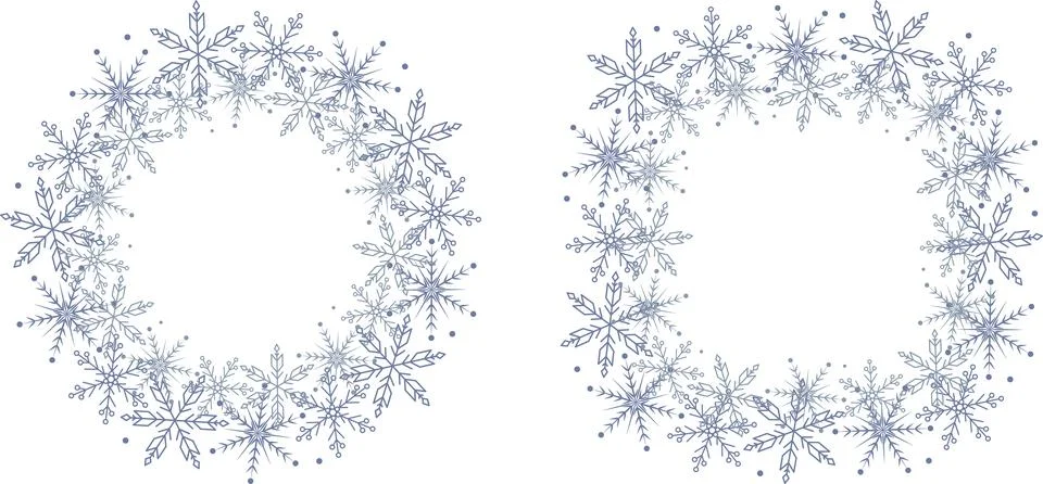 Set of snowflake frames Illustrazione stock
