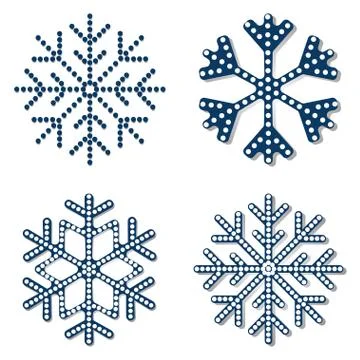 Set snowflake icon for element design. Christmas and winter theme Stock Illustration