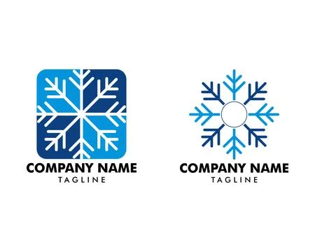 Set of Snowflake Icon Vector Logo Template Stock Illustration