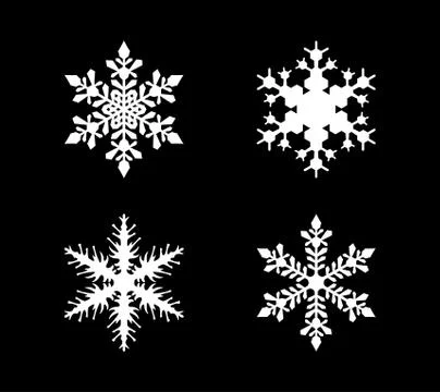 Set of snowflake in modern style, vector Stock Illustration