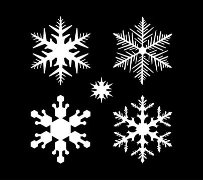 Set of snowflake in modern style, vector Stock Illustration