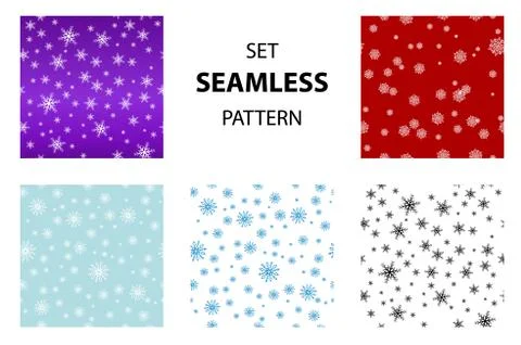 Set snowflake pattern Stock Illustration