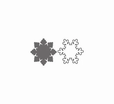 Set of Snowflake Silhouettes icon isolated Stock Illustration