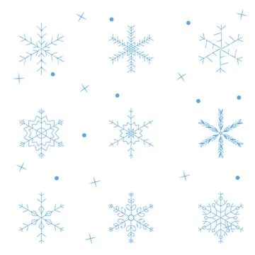 Set of snowflake winter. Design element. Flat vector illustration Stock Illustration