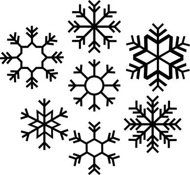 Set Snowflake winter vector icon. Collection Snow falling symbol. Ice flack sign Stock Illustration