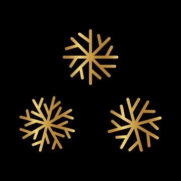 A set of snowflakes with black background Stock Illustration