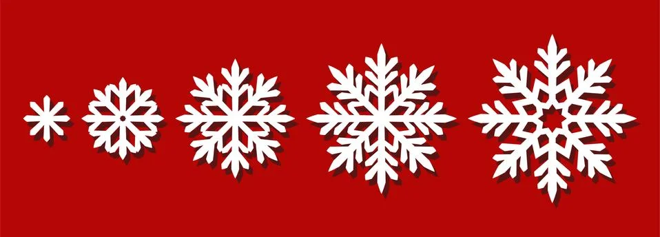 Set of snowflakes of different sizes.  Stock Illustration