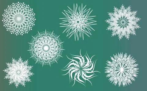 Set of snowflakes, elements for decoration Stock Illustration