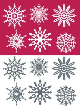 Set of snowflakes Stock Illustration