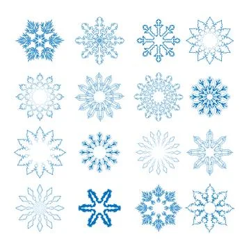 Set of snowflakes Stock Illustration