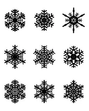 Set of snowflakes Stock Illustration
