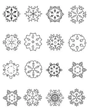 Set of snowflakes Stock Illustration