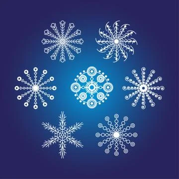 Set of snowflakes Stock Illustration