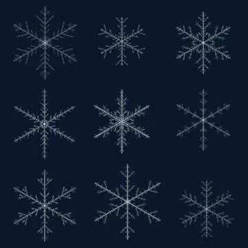 Set  snowflakes Illustrazione stock