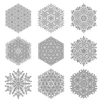 Set of Snowflakes Stock Illustration