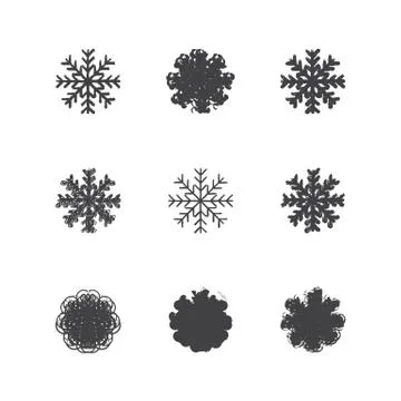 This is a set of of snowflakes Stock Illustration