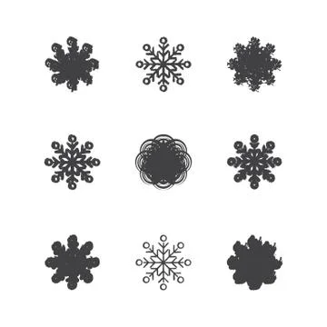 This is a set of of snowflakes Stock Illustration