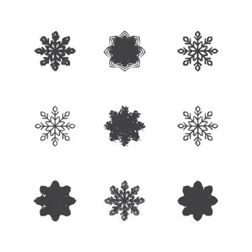 This is a set of of snowflakes Stock Illustration