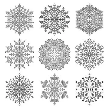 Set of Snowflakes Stock Illustration
