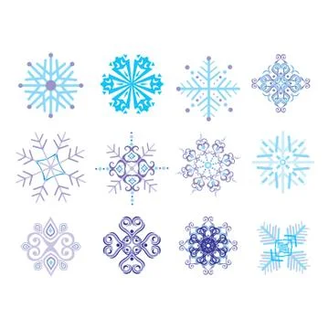 Set of Snowflakes Stock Illustration